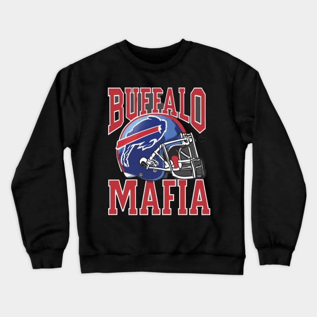 buffalo bills , buffalo mafia vector design Crewneck Sweatshirt by Nasromaystro